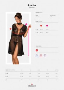 Lucita Transparante Kimono Met Choker – Zwart – Obsessive