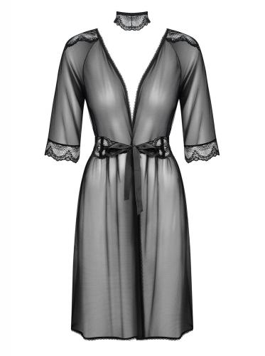 Lucita Transparante Kimono Met Choker – Zwart – Obsessive