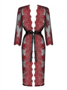 Redessia Kanten Kimono – Rood/Zwart – Obsessive