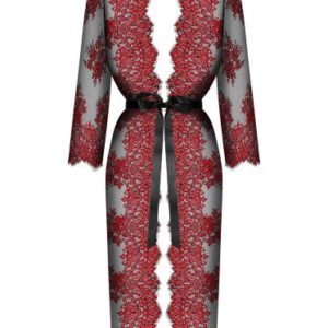 Redessia Kanten Kimono – Rood/Zwart – Obsessive