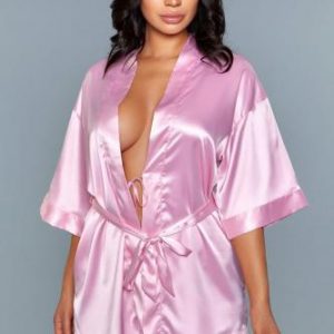 Getting Ready Satijnen Kimono – Roze – Be Wicked