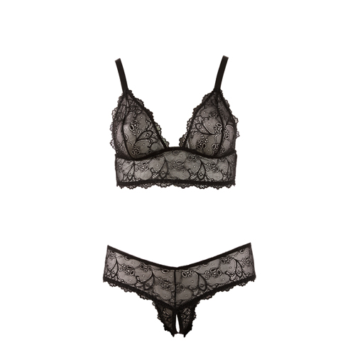 Bra and crotchless G-string – Cottelli Collection