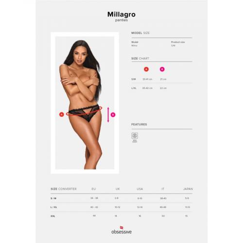 Millagro Sexy Slip Met kettinkje – Zwart – Obsessive