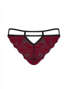 Sugestina Sexy Kanten Slip – Zwart/Rood – Obsessive