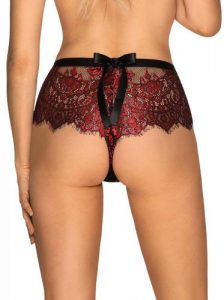 Redessia Kanten Slip – Rood/Zwart – Obsessive