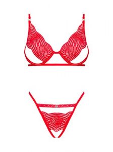 Mellania BH Set Met Sexy String – Rood – Obsessive