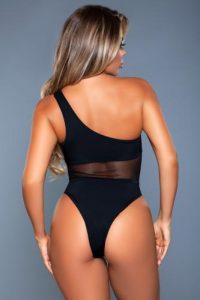 Jule One Shoulder Badpak – Zwart – Be Wicked Swimwear
