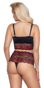 BH en Slip Set – Zwart & Rood – Cottelli Collection