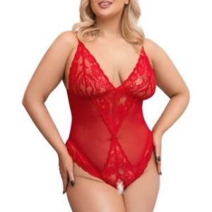 Body Met Open Kruisje – Rood – Cottelli Collection