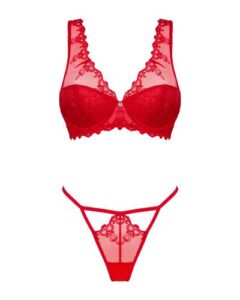 Lonesia Kanten BH Set Met Sexy Slip – Rood – Obsessive