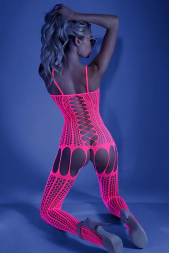 Hypnotic Criss-Cross Body Met Jarretel Look – Neon Roze – Glow