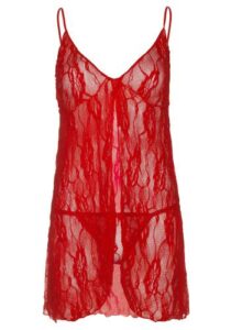 Only Yours Babydoll & G-String – Rood – Leg Avenue