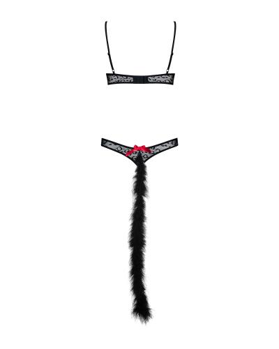 Gepardina Kostuum 3 delig S/M – Zwart – Obsessive