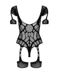Mesh Body Met Jarretel Design – Zwart – Obsessive