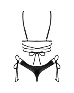 Cordellis- Sexy open cuploos set met open kruis – Zwart – Obsessive