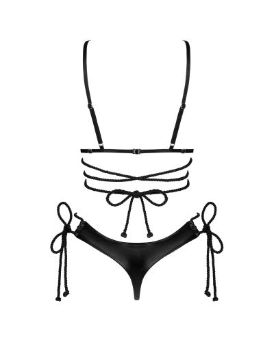 Cordellis- Sexy open cuploos set met open kruis – Zwart – Obsessive
